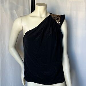 NWT Robert Rodriguez black one-shoulder top